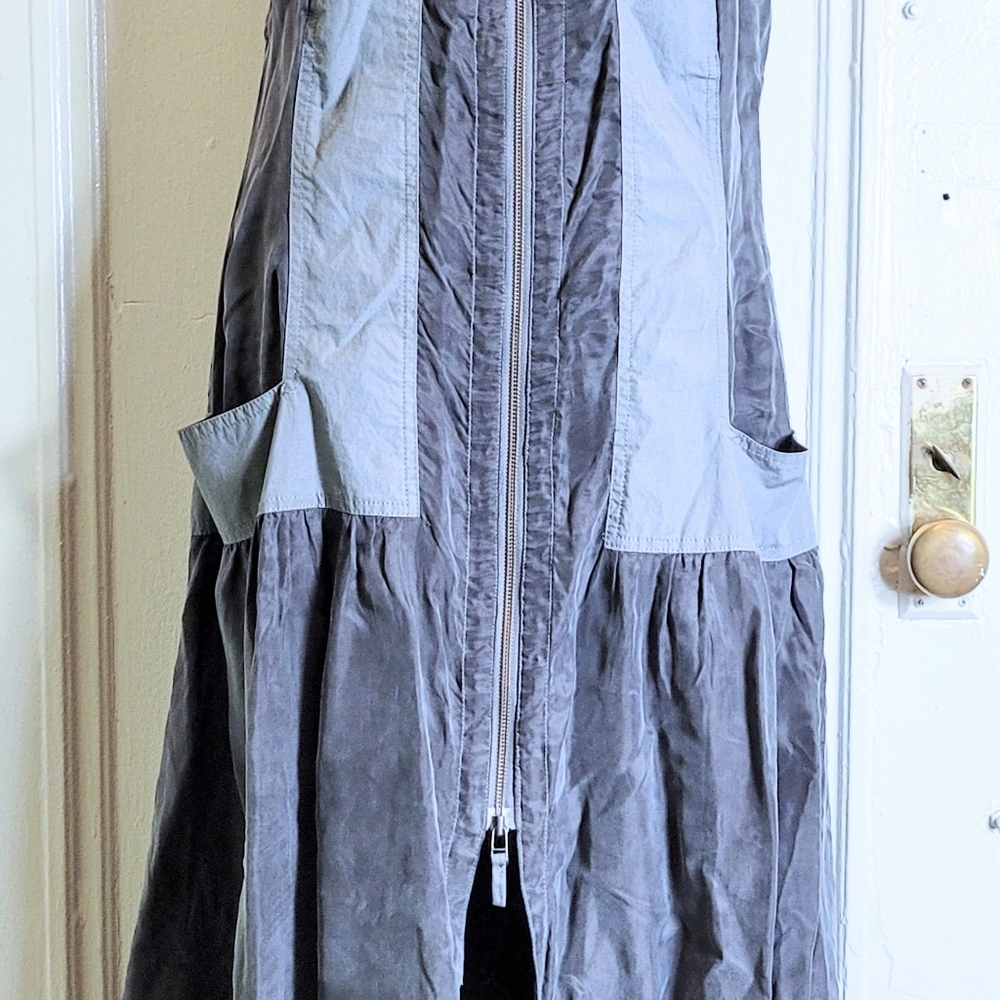 Hebbeding Holland lagenlook gray bubble maxi dress zippers pockets L(1) - Picture 5 of 10